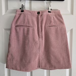 Pink Corduroy Skirt